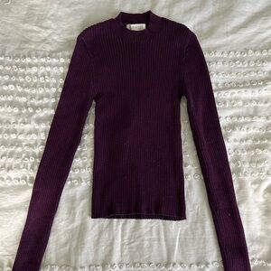 Forever 21 Burgundy Ribbed Knit Top